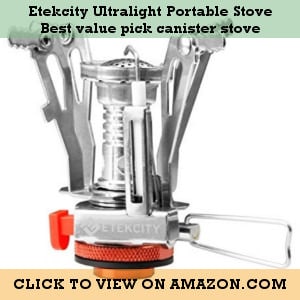 Etekcity Ultralight Portable Stove - Best Value pick canister stove